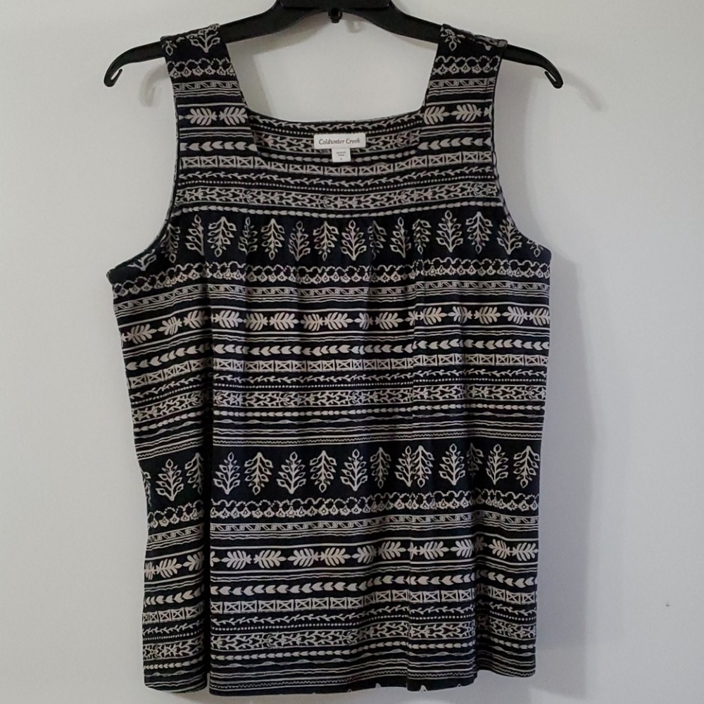Coldwater Creek Large Blk/Khaki Tank
